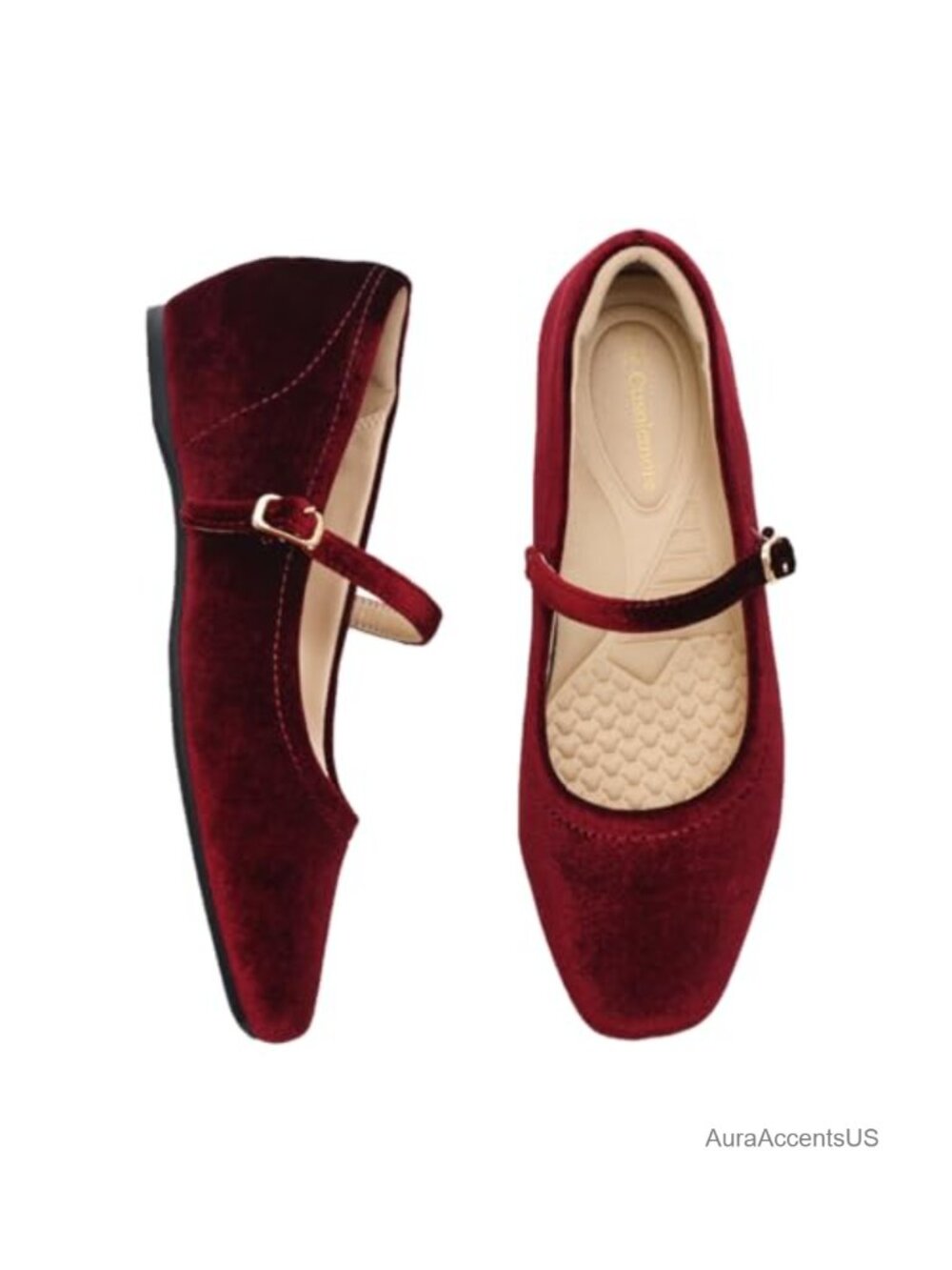 Mary Jane Flat Shoes with Arch Support & Hidden Wedge Heel